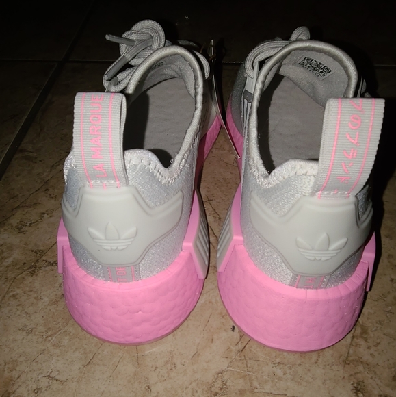 Adidas NMD R1 Grey/Bliss Pink - Picture 3 of 5